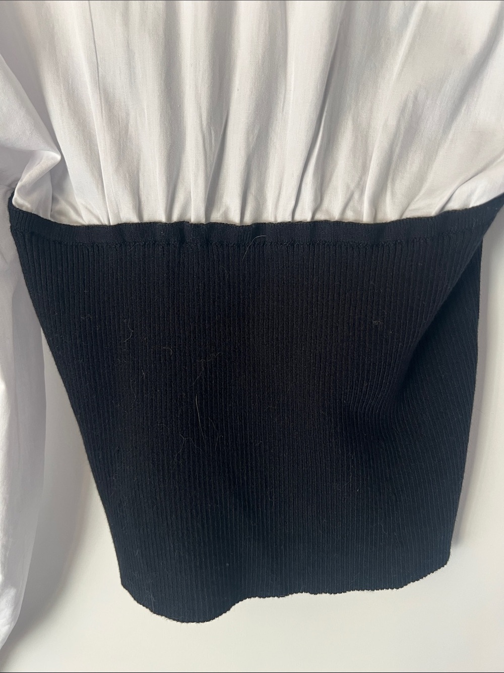 Maeve White Shirt with Black Bustier Layered Top - Picture 6 of 6